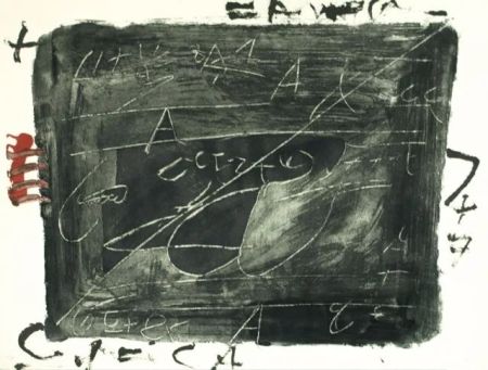 Офорт Tàpies - Esgriafats Damunt Negre 2