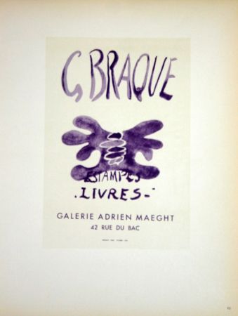 Литография Braque - Estampes  Livres