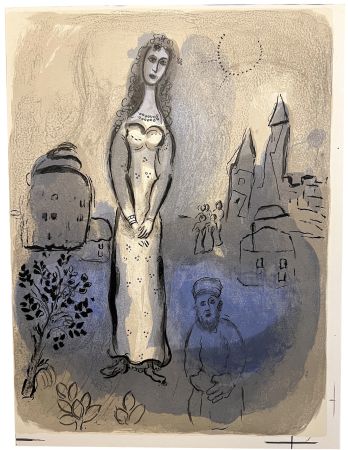 Литография Chagall - ESTHER  (Dessins pour la Bible, 1960)
