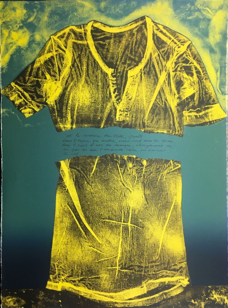 Литография Recalcati - Et le sourire du vide…(Placard Bailly). Version en vert. Lithographie de 1975