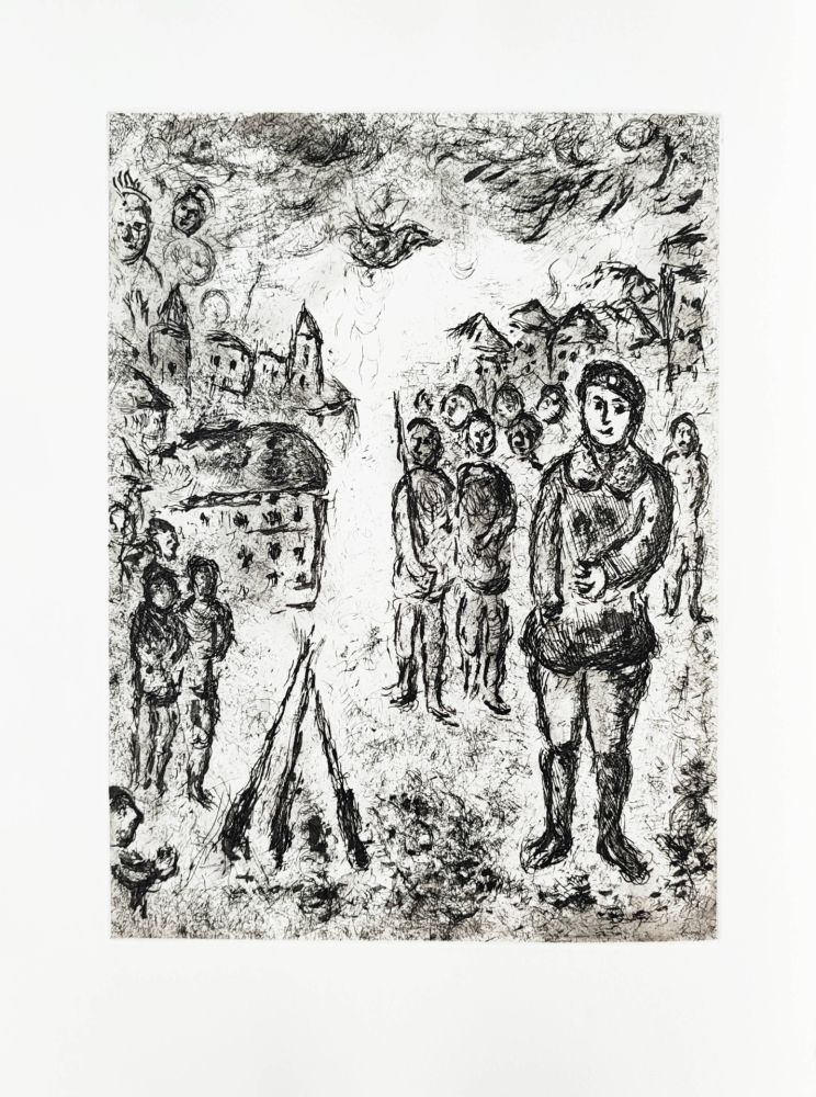 Офорт Chagall - Et sur la terre