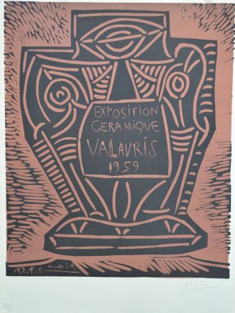 Линогравюра Picasso - Exposition Céramique Vallauris - B1286