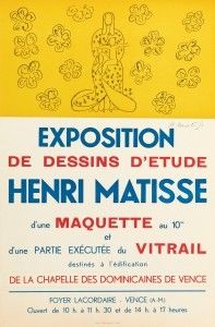 Литография Matisse - Exposition de dessins d'étude ,Vence 