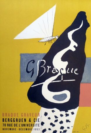 Литография Braque - Exposition galerie Berggruen 1953