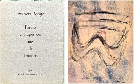 Литография Fautrier - F. Ponge. Paroles à propos des nus de Fautrier. Avec un 