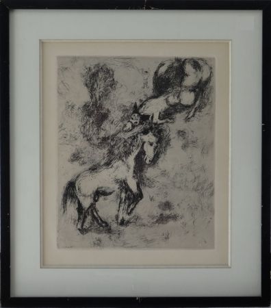 Офорт Chagall - Fables de la Fontaine - Le cheval et l'âne