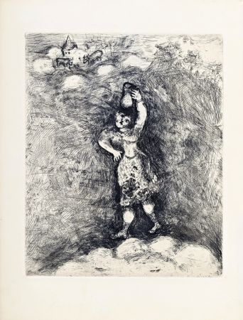 Гравюра Chagall - Fables de la Fontaine : La laitière et le pot au lait, 1952