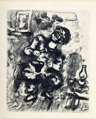 Гравюра Chagall - Fables de la Fontaine : Le savetier et le financier, 1952