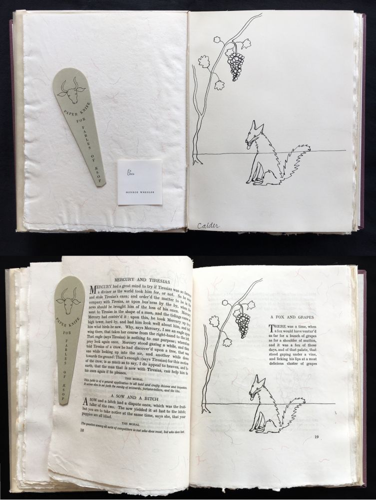 Иллюстрированная Книга Calder - FABLES OF ÆSOP (1931), 1 des 50 avec dessin original.