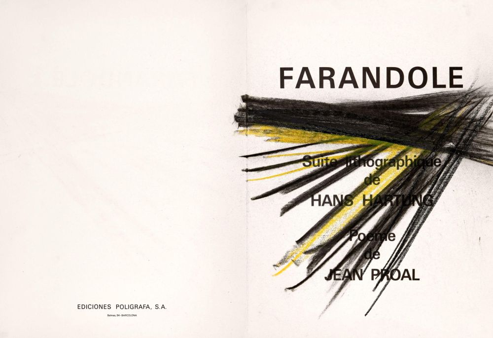 Литография Hartung - Farandole. Avec un pastel original. 