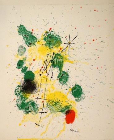 Литография Miró - Farblithographie für “Kronenhalle 1862-1922-1962”