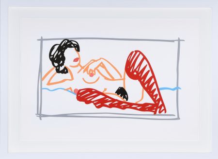 Сериграфия Wesselmann - Fast Sketch Red Stocking Nude