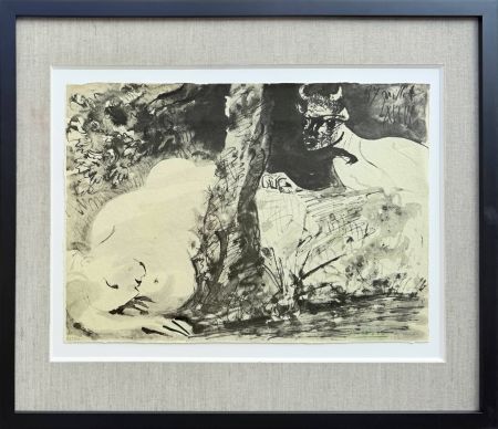 Литография Picasso - Faune et fuemme nue