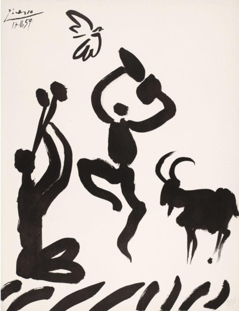 Литография Picasso - Faune et le bouc