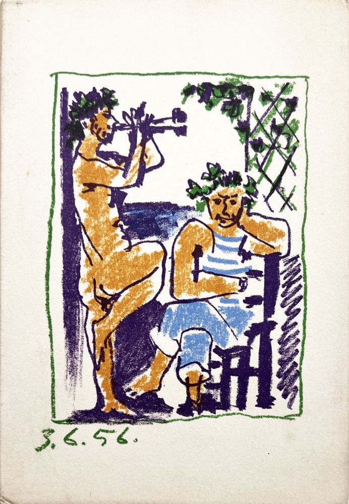 Литография Picasso - FAUNE ET MARIN. Méditerranée. Lithographie Originale (1956)