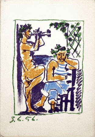 Литография Picasso - FAUNE ET MARIN. Méditerranée. Lithographie Originale et catalogue (1956)