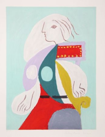 Литография Picasso - Femme A La Robe Multicolore