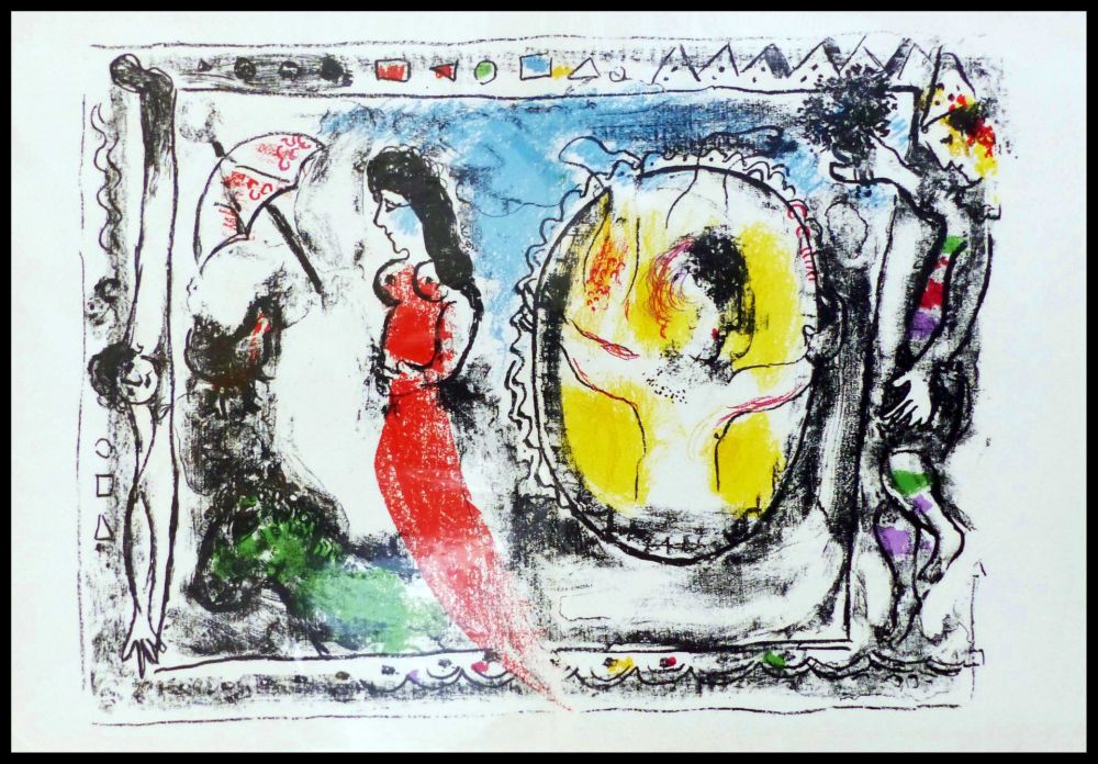 Литография Chagall - FEMME A L'OMBRELLE