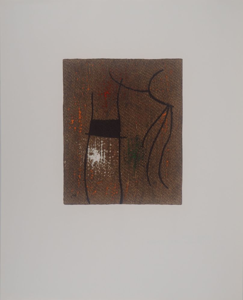 Литография Miró -  Femme abstraite