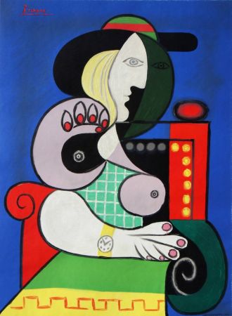 Литография Picasso - Femme assise avec Montre-Bracelet