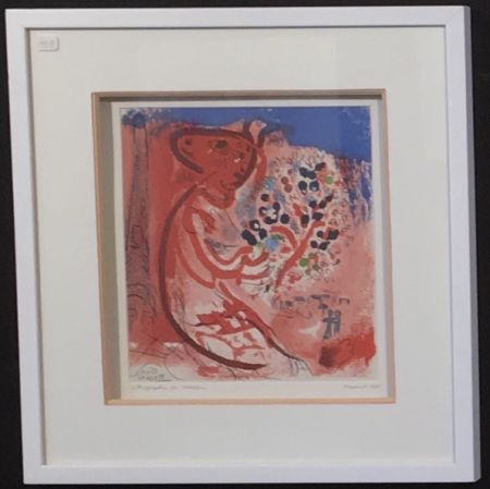 Литография Chagall - Femme au bouquet