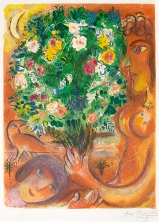 Литография Chagall - Femme au Bouquet (Woman with Bouquet)