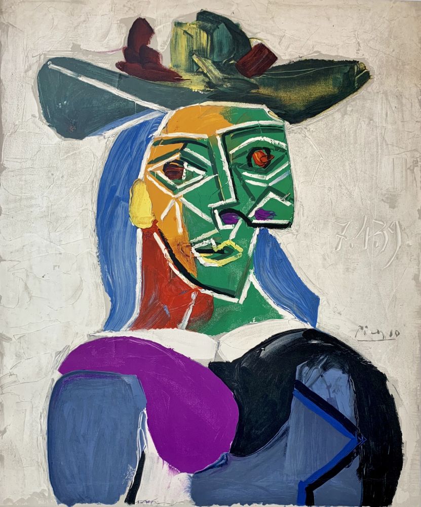 Литография Picasso - Femme au Chapeau