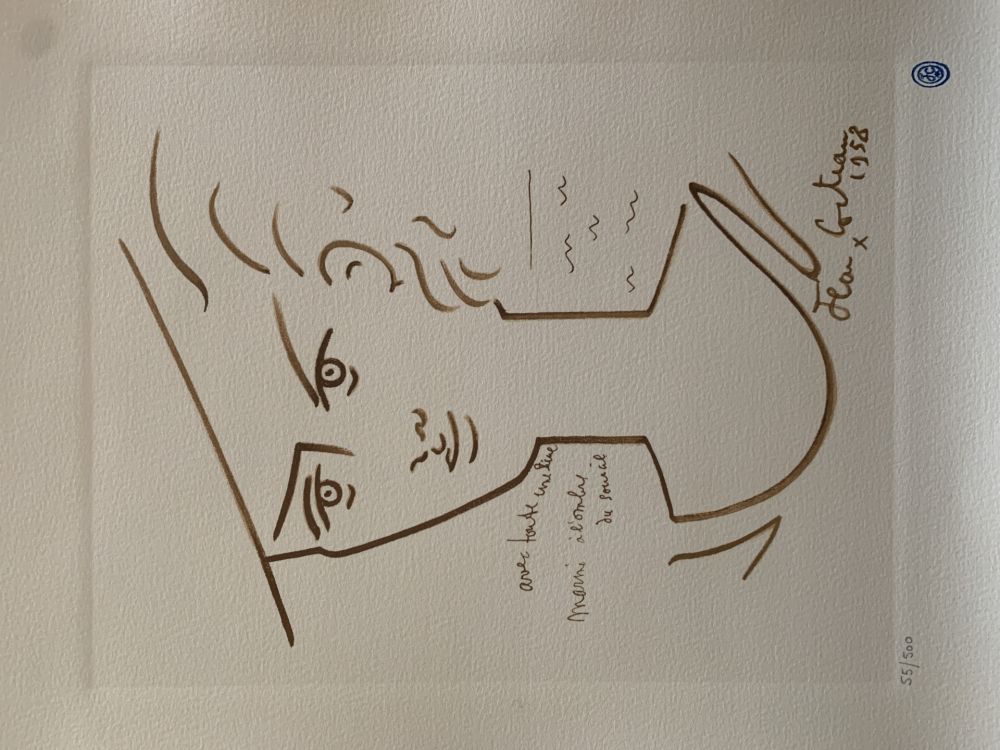 Литография Cocteau - Femme au chapeau