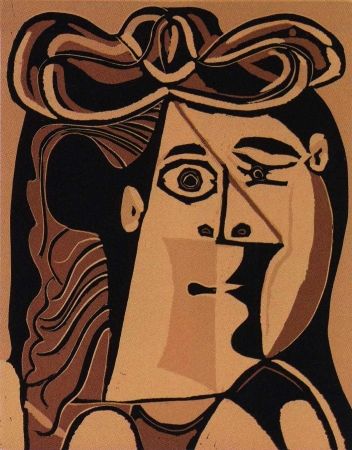Линогравюра Picasso - Femme au Chapeau