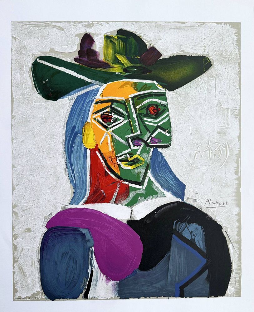 Литография Picasso - Femme au chapeau (Dora Maar)
