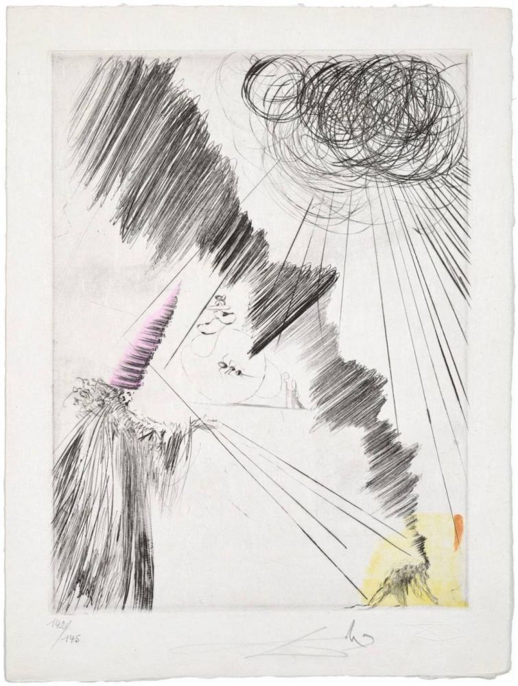 Гравюра Сухой Иглой Dali - Femme au clown (Woman with Clown)