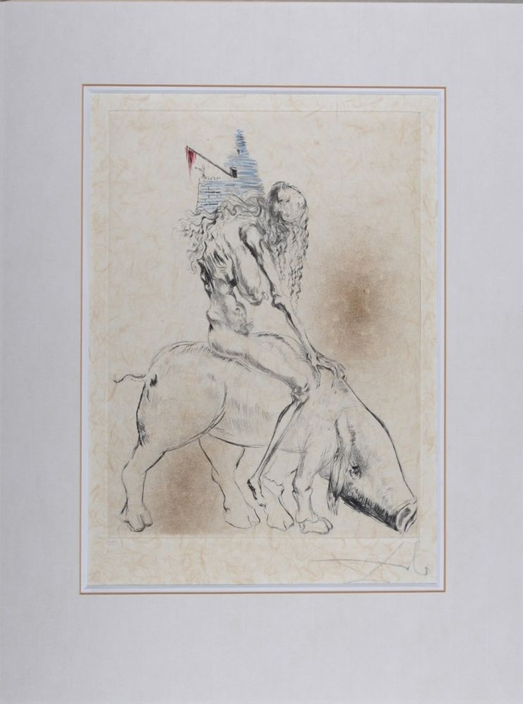 Гравюра На Дереве Dali - Femme Au Cochon
