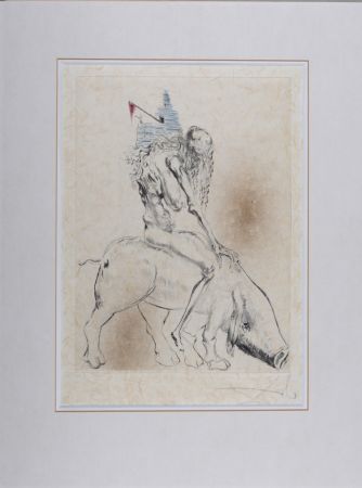 Гравюра На Дереве Dali - Femme Au Cochon