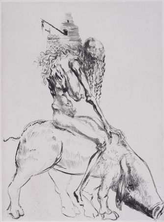 Гравюра Dali - Femme au Cochon, 1969