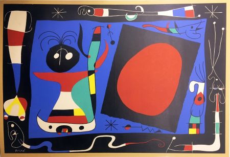 Литография Miró - FEMME AU MIROIR (1956)