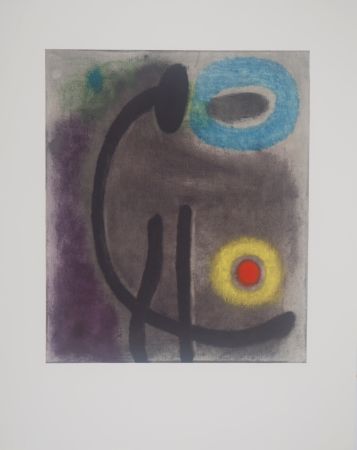 Литография Miró - Femme au soleil