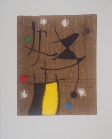 Литография Miró - Femme au téléphone