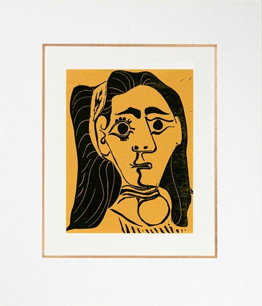 Линогравюра Picasso - Femme aux cheveux flous (Jacqueline au bandeau III)