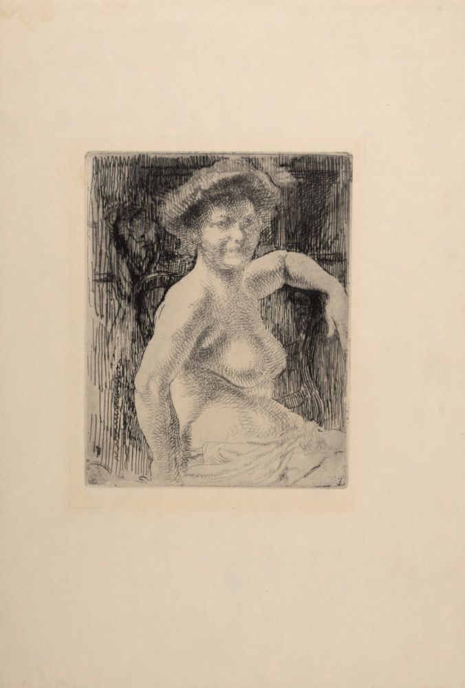 Гравюра Besnard - Femme blonde à sa toilette, 1911