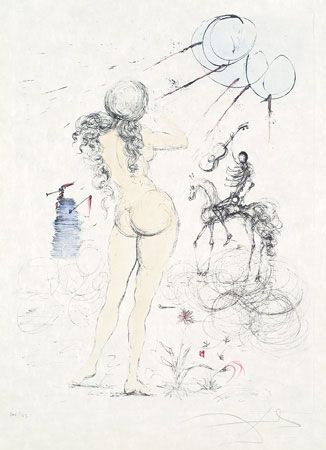 Гравюра Dali - Femme, Cheval et la Mort (Woman, Horse and Death)