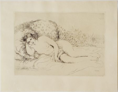 Офорт Renoir - Femme couchée, tournée à gauche