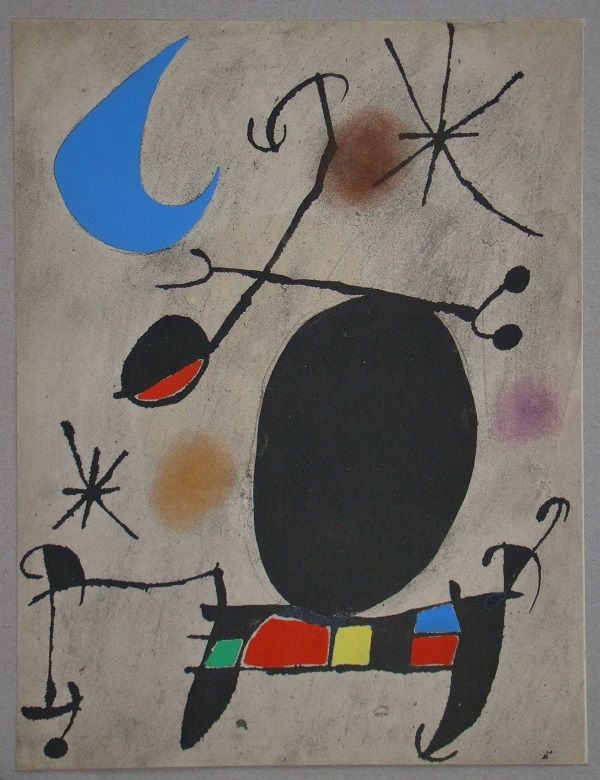 Трафарет Miró - Femme dans la nuit