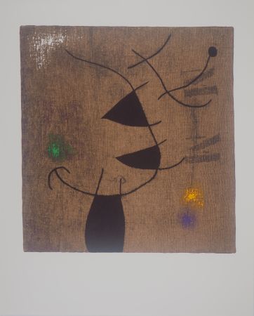 Литография Miró - Femme dans le vent