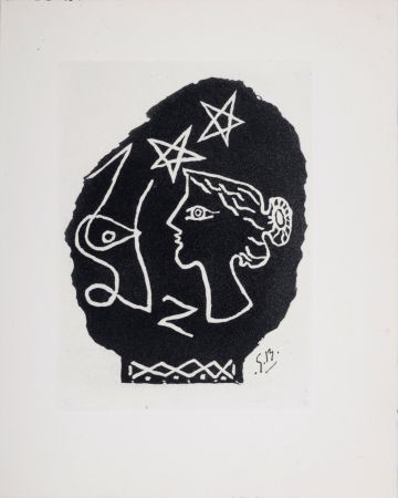 Гравюра Braque - Femme de profil, 1947