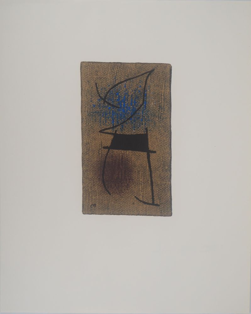 Литография Miró - Femme en bleu