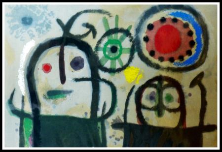 Трафарет Miró (After) - FEMME EN PRIERE DEVANT LE SOLEIL