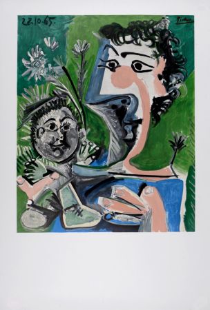 Литография Picasso (After) - Femme et enfant, 1966  