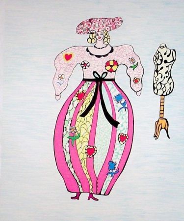 Литография De Saint Phalle - Femme et mannequin d'atelier de couture