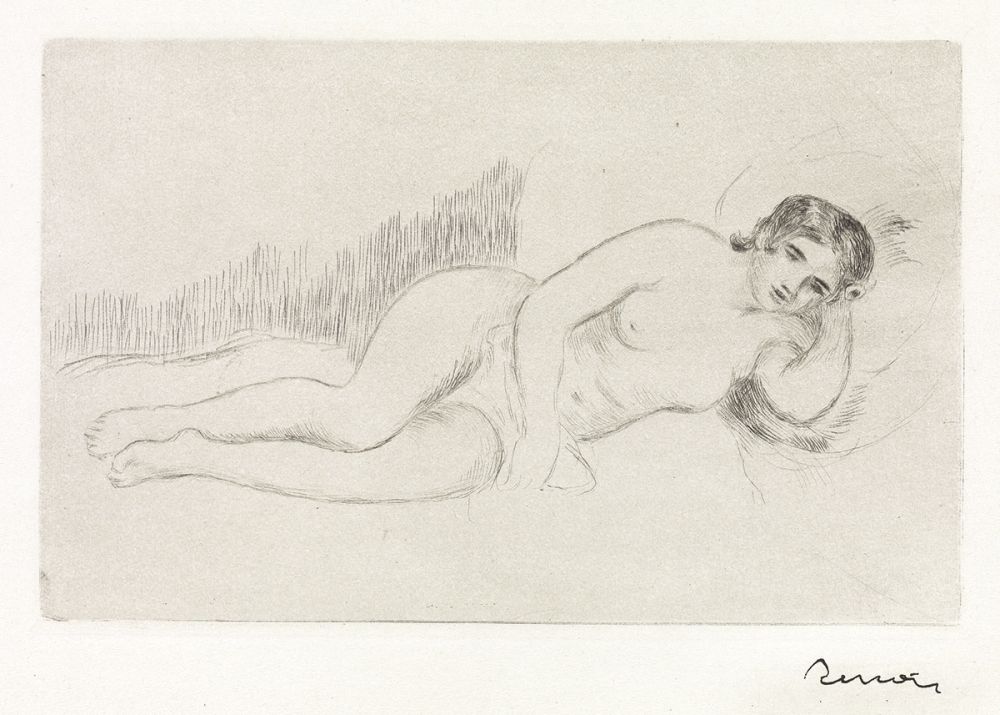 Гравюра Renoir - Femme nue couche (tourne a droite) 1ere planche 