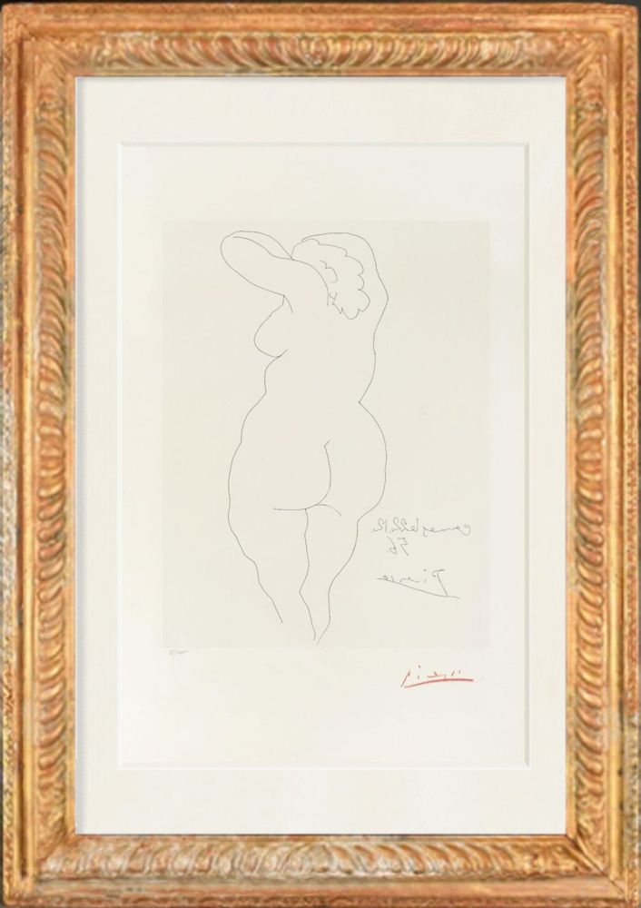 Гравюра Сухой Иглой Picasso - Femme nue de dos